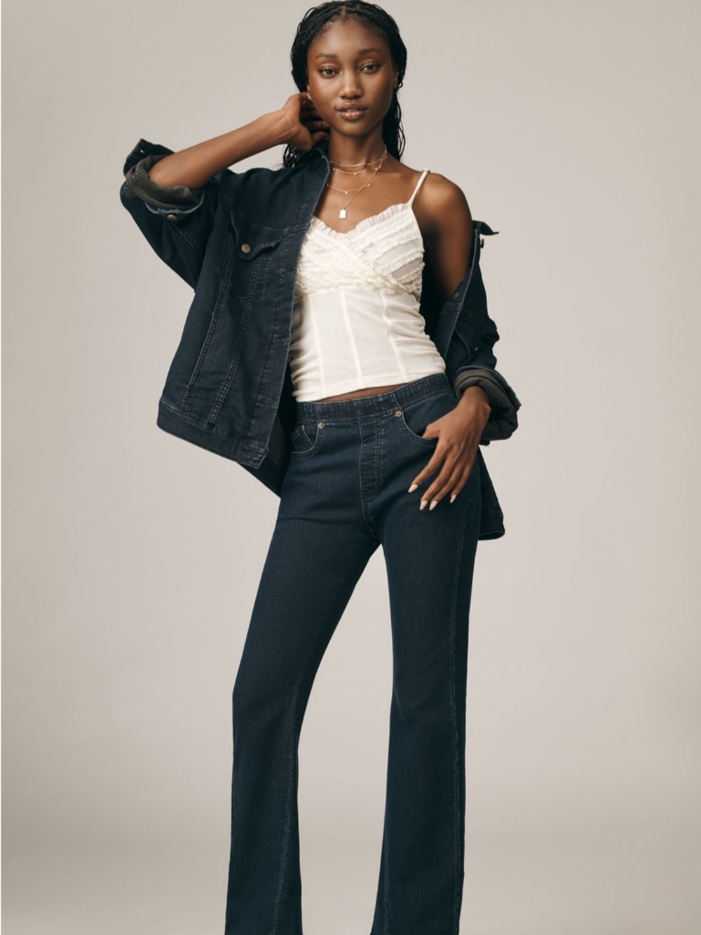 Anthropologie The Weston Denim Knit Boyfriend Jacket by Pilcro - Picture 5 of 7